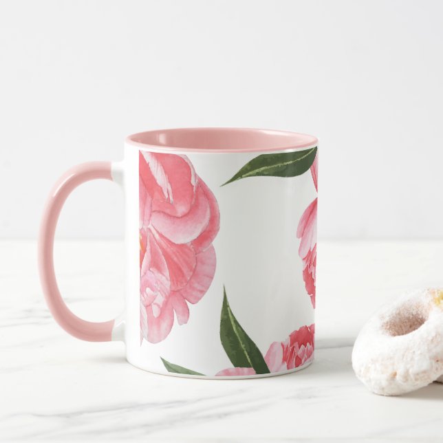 Schöne Rosen Tasse (Mit Donut)