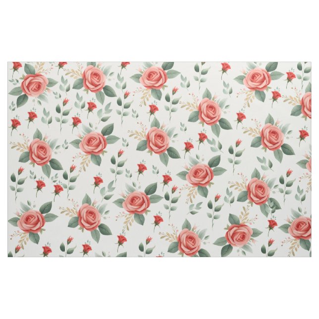 Schöne Rosenblumen Stoff Blumenstoff Design (Fat Quarter (45,7 x 55,9 cm))
