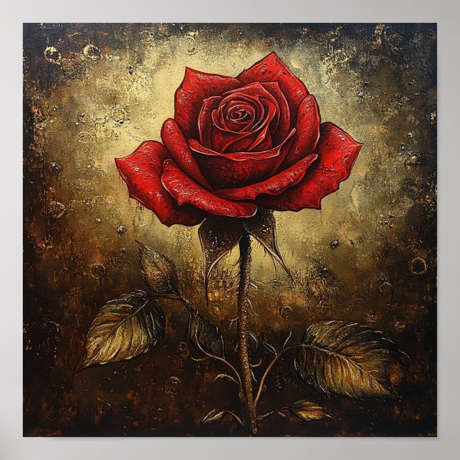 Schöne Rosenblumen-Wandkunst Küsten-Dekor Poster (Vorne)