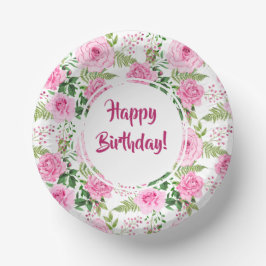 Schöne Roses Happy Birthday Pappteller