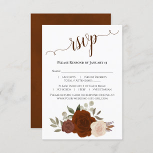 Schöne Rost Orange Rose Hochzeit RSVP Karte