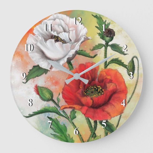 Schöne, rot-weiße Pappsäcke Uhr - Malerei (Vorderseite)