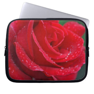 Schöne rotdruckene Rosentasche für Laptop Laptopschutzhülle