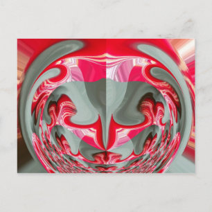 schöne rote Asche graue geometrische Motiv-Kunstge Postkarte