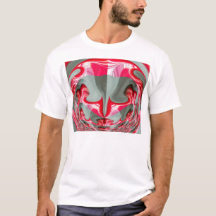 schöne rote Asche graue geometrische Motiv-Kunstge T-Shirt