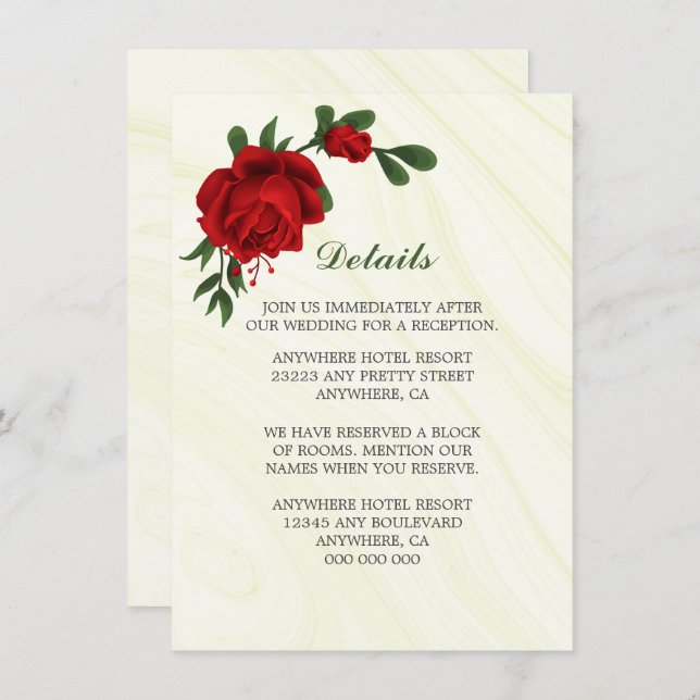 Schöne rote Blume, Grünflächen Begleitkarte (Vorne/Hinten)