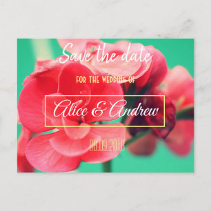 Schöne Rote Blume Save the Date Postkarte