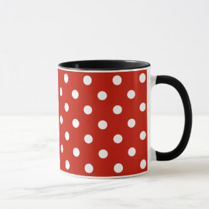 Schöne rote Farbe mit weißen Polka-Punkten Tasse