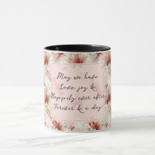 Schöne Rote Flora Romantische Hochzeit Tasse