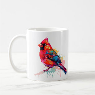 Schöne Rote Kardinal Wasserfarben-Skizze Kaffeetasse
