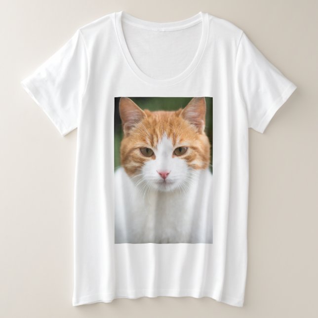 Schöne rote Katze Große Größe T-Shirt (Design vorne)