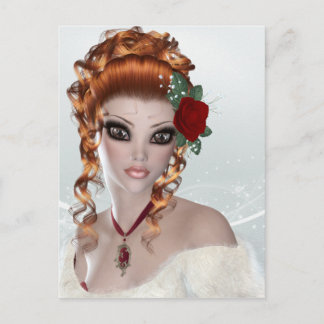 Schöne Rote Kopf Frau Postkarte