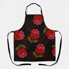 Schöne rote, lichtdurchlässige Rose Stickereimuste Schürze