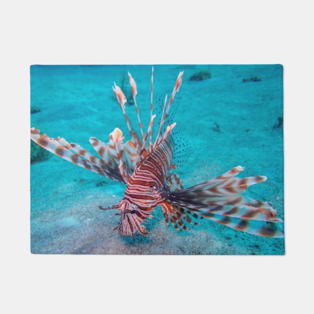 Schöne rote Löwe-Fische Fußmatte (Vorderseite)