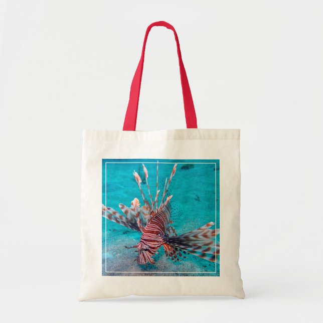 Schöne rote Löwe-Fische Tragetasche (Vorne)