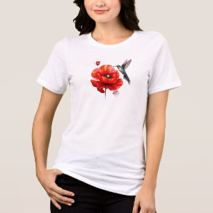 Schöne Rote Mohnblume In All Ihrer Pracht Tri-Blend Shirt