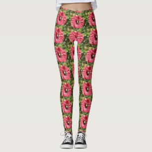Schöne rote Mohnblumen-Makro-Leggings Leggings