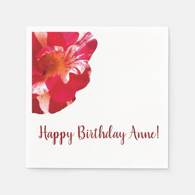 Schöne rote Rose Cocktail Napkin Serviette (Vorderseite)