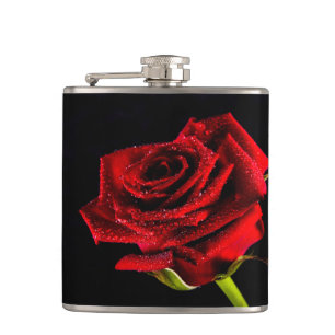 Schöne rote Rose Flachmann