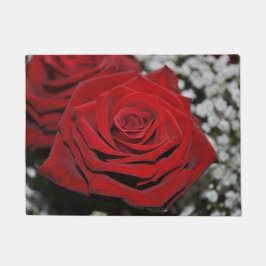 Schöne Rote Rose Fußmatte