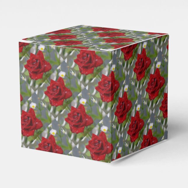 Schöne Rote Rose Geschenkschachtel (Vorderseite)