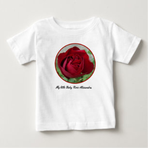 Schöne Rote Rose mit Monogramm für Ihr Baby T-shirt
