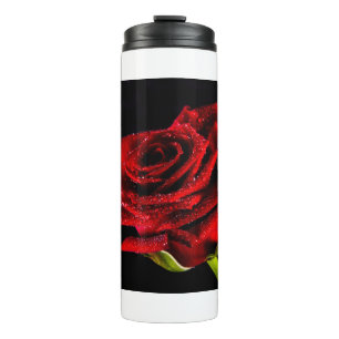 Schöne rote Rose Thermosbecher