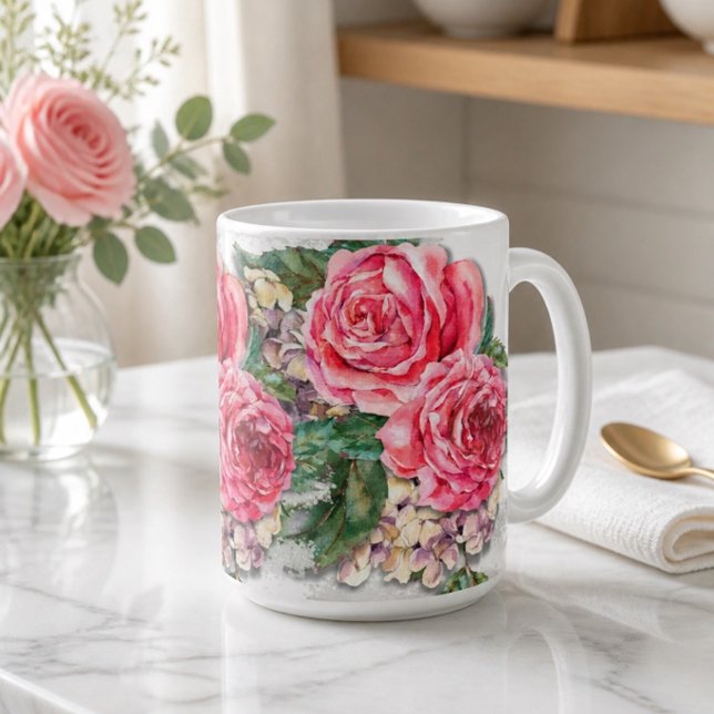 Schöne Rote Rosen 15oz Klassische Tasse (Von Creator hochgeladen)