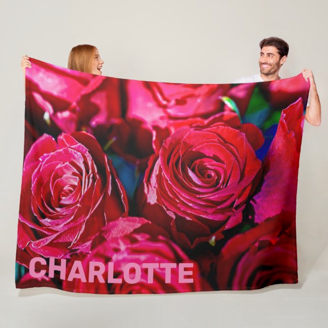 Schöne Rote Rosen Fleecedecke (Beispiel)