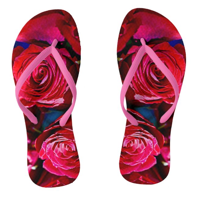 Schöne Rote Rosen Flip Flops (Fußbett)