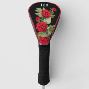 Schöne Rote Rosen mit Monogramm Golf Headcover