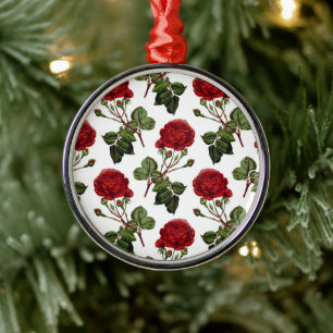 Schöne rote Rosen Ornament Aus Metall