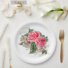 Schöne Rote Rosen Papierplatte Pappteller