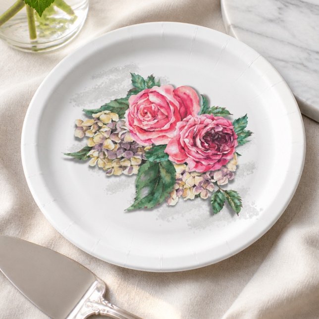 Schöne Rote Rosen Papierplatte Pappteller (Von Creator hochgeladen)