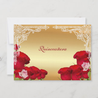 Schöne Rote Rosen, Quinceanera, Einladung