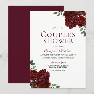 Schöne rote Rosen Romantischer Paare Dusche Einladung