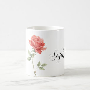 Schöne rote Rosenblume Kaffeetasse