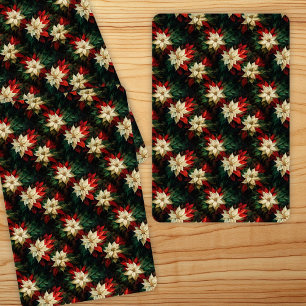Schöne rote und weiße Poinsettias Spielkarten