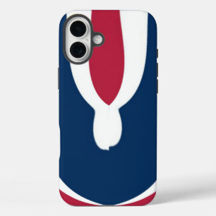 Schöne, rote, weiße, blaue Textur Abstrakt iPhone 16 Plus Hülle