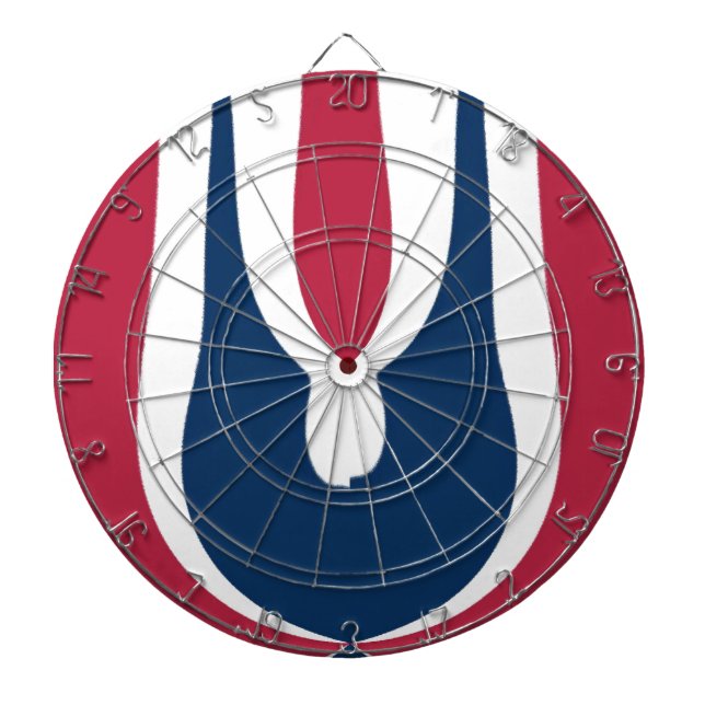 Schöne, rote, weiße, blaue Textur Abstrakt Dartscheibe (vorne)