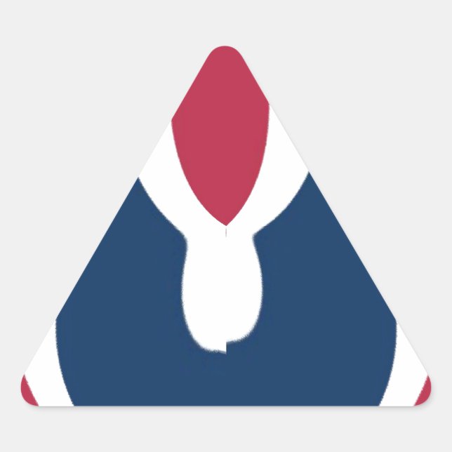 Schöne, rote, weiße, blaue Textur Abstrakt Dreieckiger Aufkleber (Vorderseite)