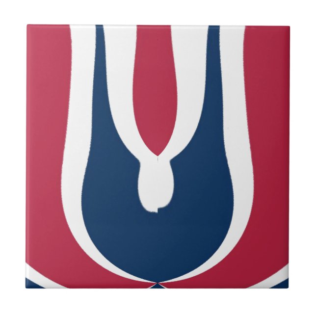 Schöne, rote, weiße, blaue Textur Abstrakt Fliese (Vorderseite)