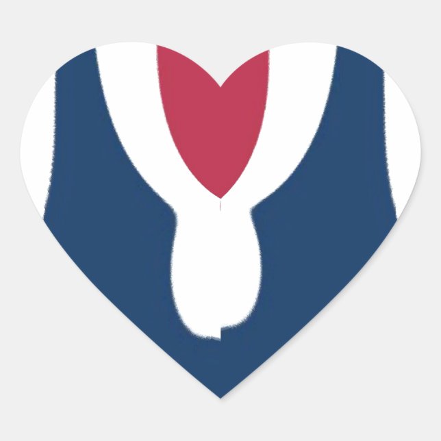 Schöne, rote, weiße, blaue Textur Abstrakt Herz-Aufkleber (Vorderseite)