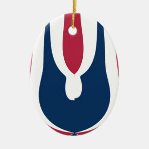 Schöne, rote, weiße, blaue Textur Abstrakt Keramikornament