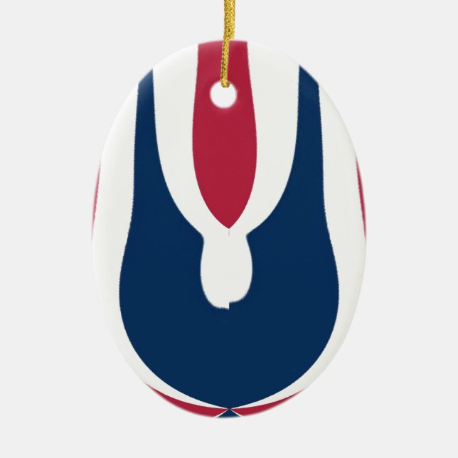 Schöne, rote, weiße, blaue Textur Abstrakt Keramikornament (Vorne)