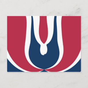 Schöne, rote, weiße, blaue Textur Abstrakt Postkarte