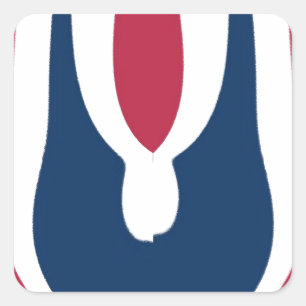 Schöne, rote, weiße, blaue Textur Abstrakt Quadratischer Aufkleber