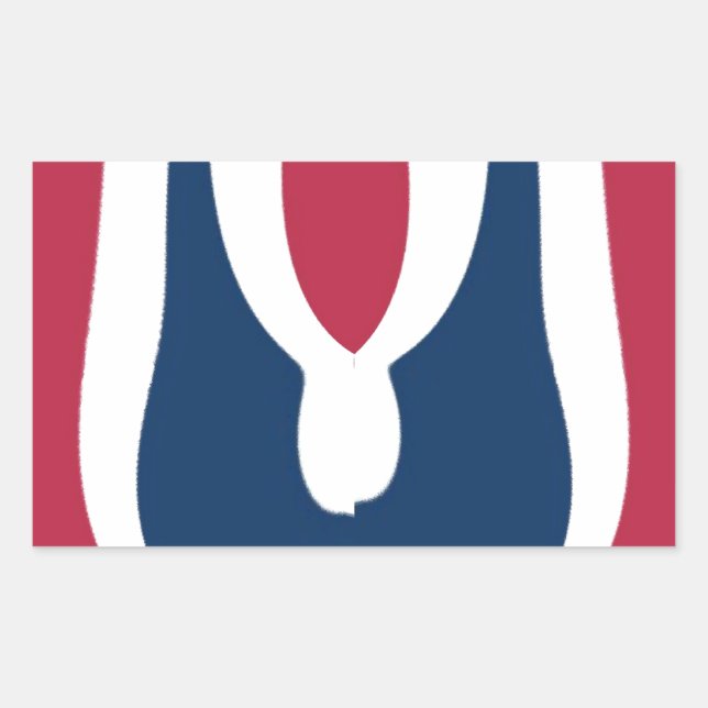 Schöne, rote, weiße, blaue Textur Abstrakt Rechteckiger Aufkleber (Vorderseite)