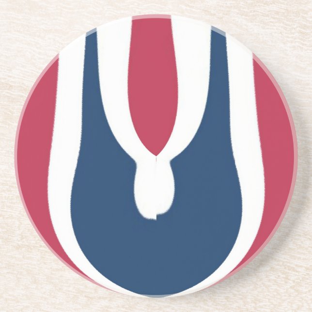 Schöne, rote, weiße, blaue Textur Abstrakt Sandstein Untersetzer (Vorne)