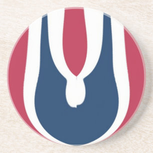 Schöne rote, weiße, blaue Textur Farb-Abstraktion Sandstein Untersetzer